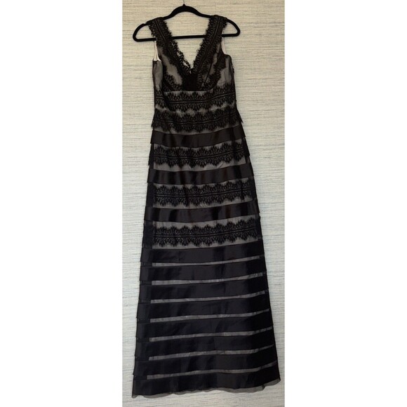 Elegant Black Holiday Dress Ball  Gala Satin Lace Maxi Gown  6 JS Collections - Picture 3 of 8